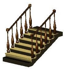 1 section staircase detail in 3d