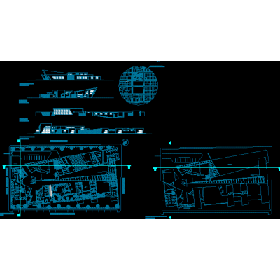 Centro Comunal con Cortes y Elevaciones