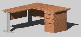 3D-L-förmiger Schreibtisch mit Schubladen