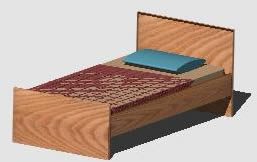 single bed in 3d