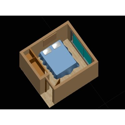 Habitacion 3d con detalles de materiales