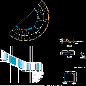 Detalle de escalera de vidrio