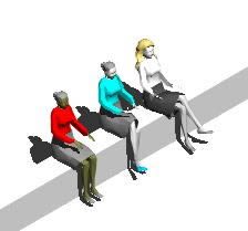Senhoras sentadas em 3D