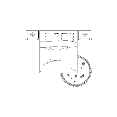 Cama Doble De 180 Cm, Vista En Planta