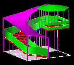 Treppe mit 3D-Ansicht