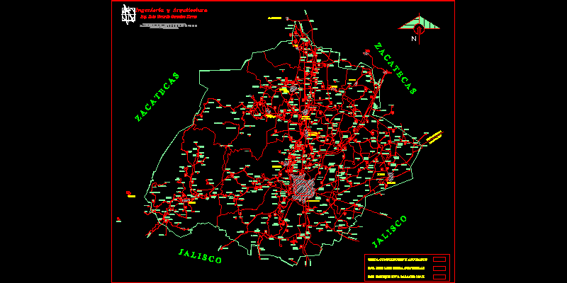 mappa dello stato di aguascalientes