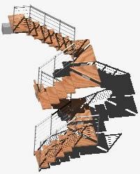 escada de metal e madeira