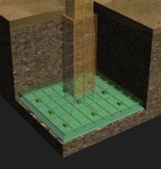 Konstruktionsdetail des Fundaments in 3D max