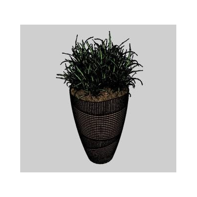 Elegante Planta en Maceta Tejida