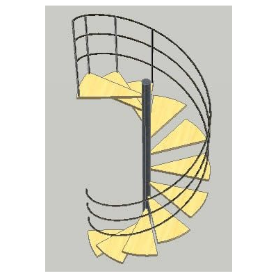 Elegante Escalera en Caracol 3D