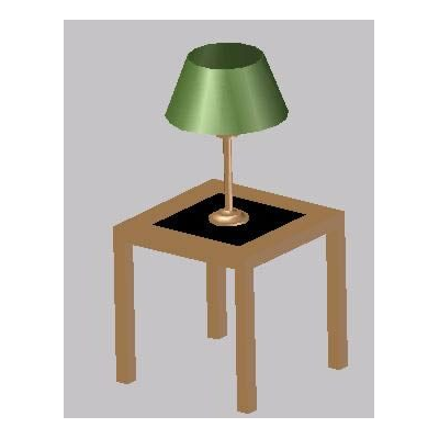 table with lamp