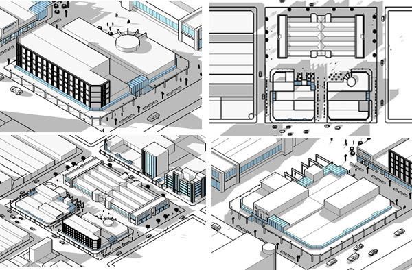 Umbau des Nordmarktes in Cordoba – 3D-Modell