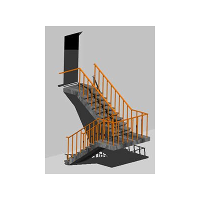 Escalera de dos tramos 3d