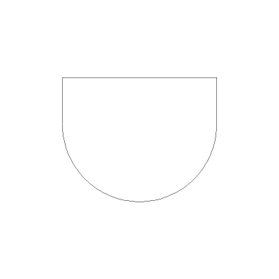 Lavabo Visto En Planta, Dimensiones 0,65×0,47M