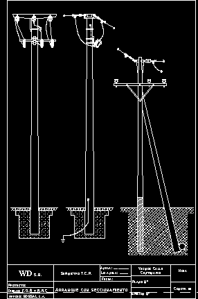 Coluna de concreto compactado de partida para média tensão