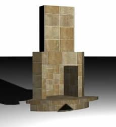 Solid fuel wood stove 3d - home