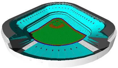 3D-Baseballstadion