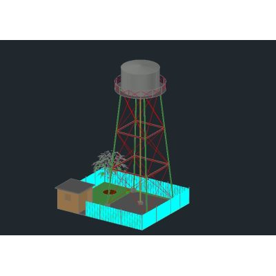 tanque elevado 3d