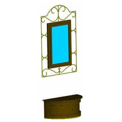 Espejo rustico 3d