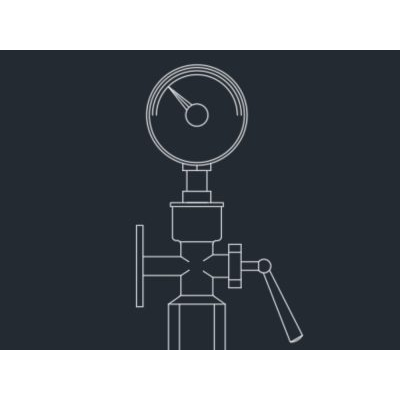 Manometro . autocad 2d.  detalle