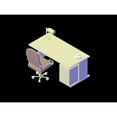 Escritorio 3d para equipamiento de muebleria en oficinas