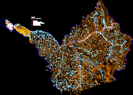 Mapa da comuna de Los Andes
