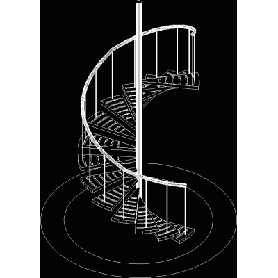 Escalera caracol en 3d