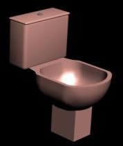 3D-Toilette mit Materialien