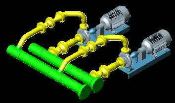 Typical arrangement centrifugal pump 3d