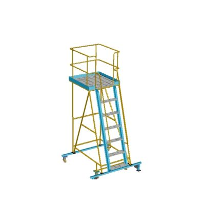 Modelo 3d de escalera de plataforma de trabajo utilizada en el sitio