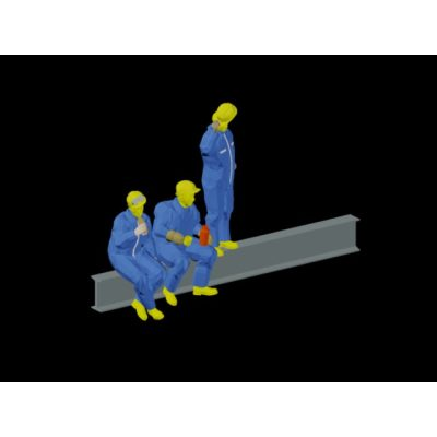 Personal de obra cominedo 3d