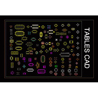 Mesas bloques cad 2d
