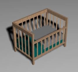 3d crib bed