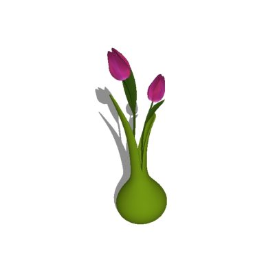 Tulipanes en Jarron 3D