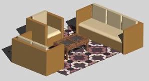 Sala con alfombra 3d
