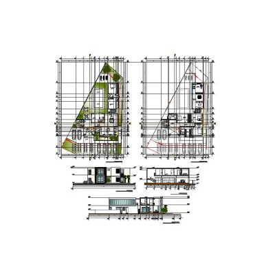 Vivienda unifamiliar en lote irregular.