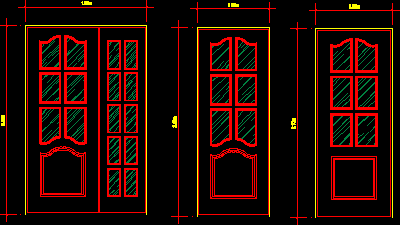 Puertas Con Vidrio En AutoCAD | Librería CAD