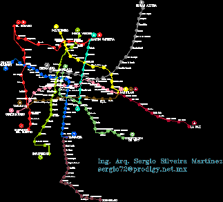 Linee della metropolitana; città del Messico