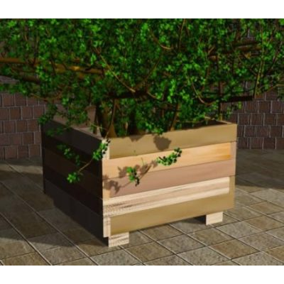 Maceta de madera 40x40x29 cm.