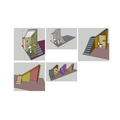 Escaleras de dos; tres tramos y en angulo