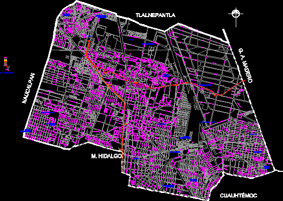 Mapa de delegação de Azcapotzalco; df