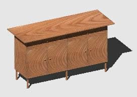 cômoda de madeira 3d