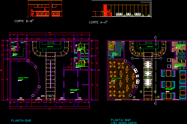 Bar And Cafeteria In AutoCAD | CAD library