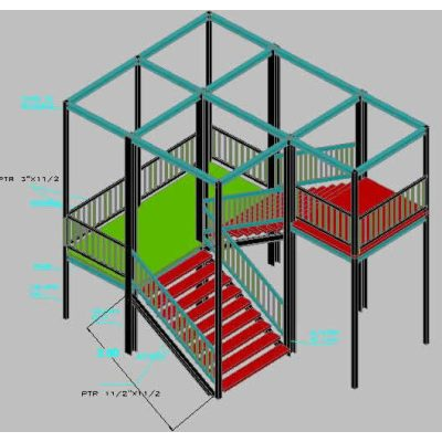 Escalera de emergencia en 3d