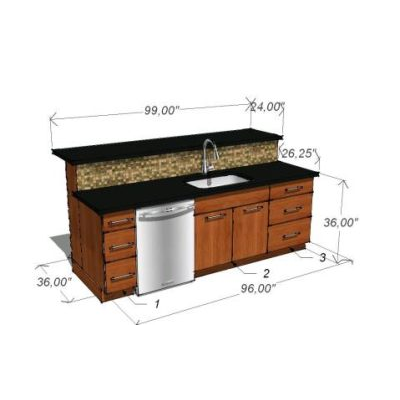 Cocina con Fregadero Moderno y Almacenamiento