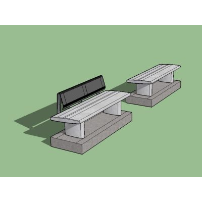 Banca de concreto sencilla y con espaldar
