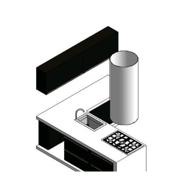 Cocina modelada en revit