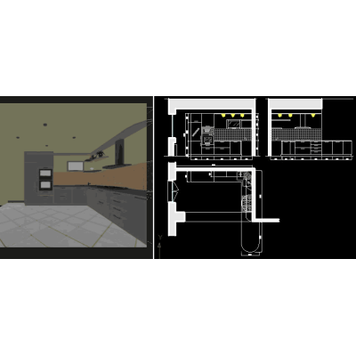 Ambiente de cocina 3d