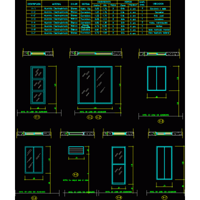 Planilla de aberturas de ventanas