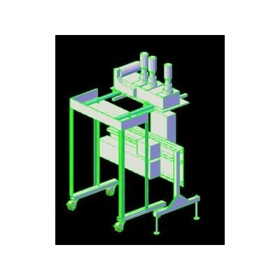 Carro de Soporte Industrial en 3D